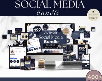 Paquete de redes sociales para autoras de Celestial Witchy / Plantillas de Instagram para escritores en Canva / Marketing de libros, carruseles, portadas destacadas PPEC