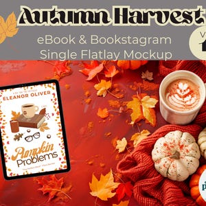 Pusty makieta iPada | Szablon Canva | Pusta okładka książki cyfrowej | Makieta książki Canva | Makieta e-booka | Bookstagram Flatlay | Bloger książkowy | Jesień