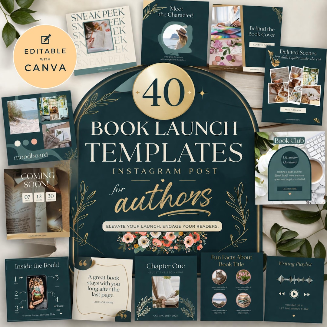 Social Media Posts for Authors, Book Launch Social Media, Writers ...