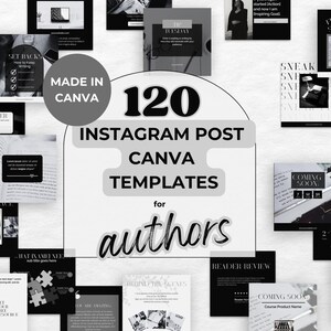 Social Media Templates for Authors, Instagram for Authors, Author Social Media Posts, Writer Instagram, Writers Social Media Posts: PPBW