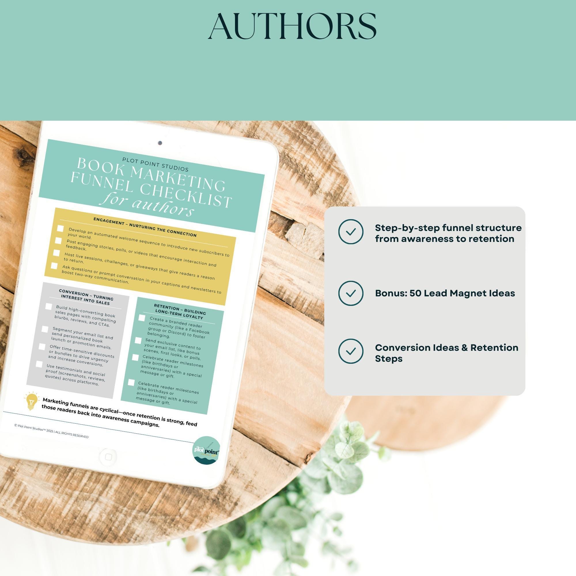 Book Marketing Funnel Checklist: Author Lead Magnet & Sales Guide ...