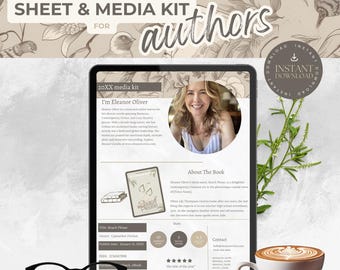 Author One Sheet, Canva Template,  Media Kit Template,  Author Canva Templates, Book Launch, Marketing Tools for Writers,  Book Release PPLA