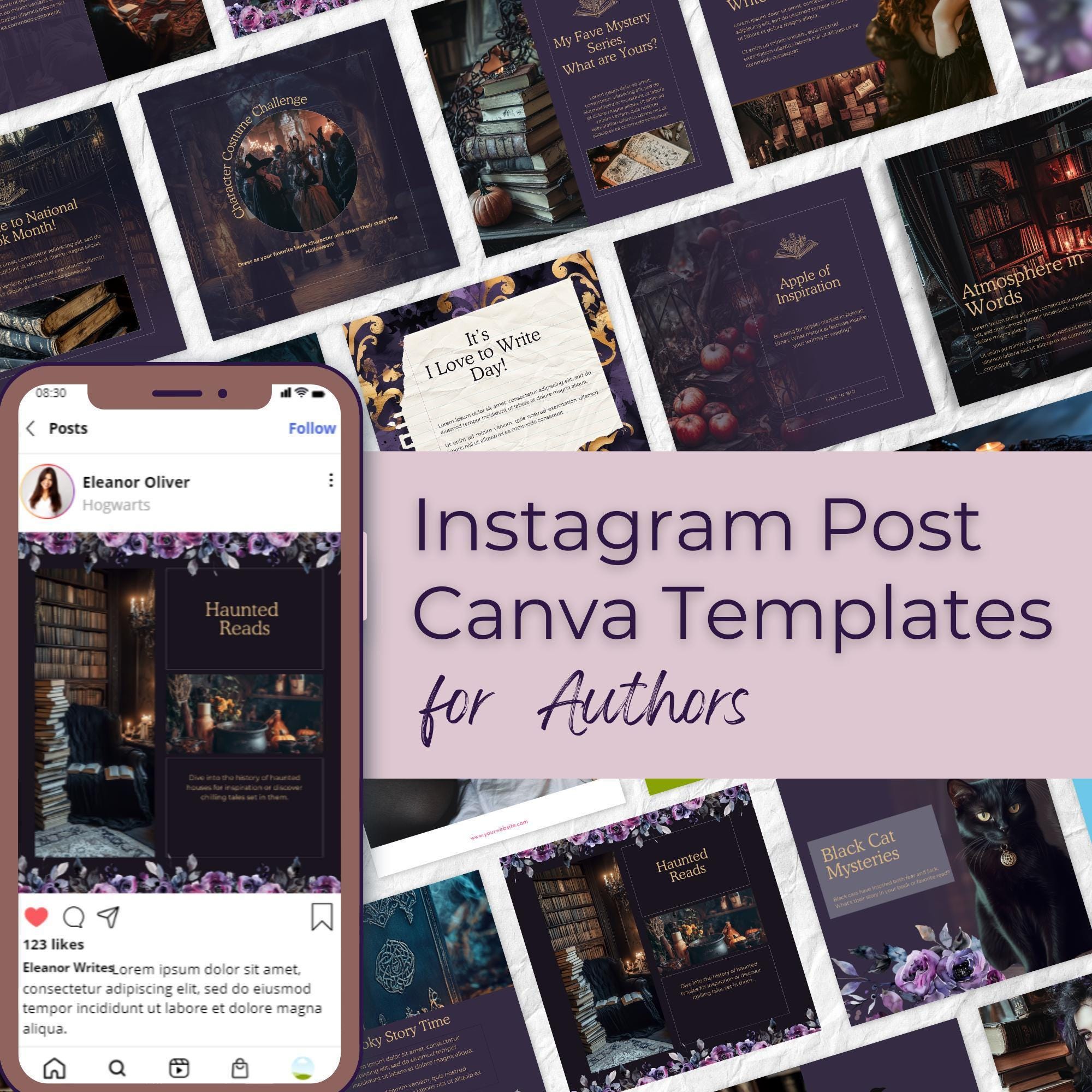 Social Media | Canva Template | Author Instagram Post Templates | Ig ...