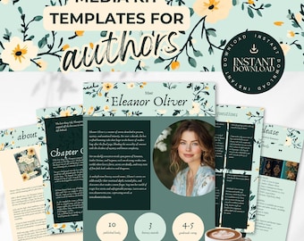 Media Kit for Author, CottageCore Floral Romance Brand kit, Press Kit for Writer, Canva Template, Writer Instagram, Book Promotion - PPFB
