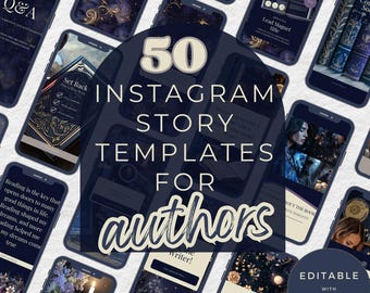 Author Instagram Stories, Celestial Witchy Bookstagram Templates, Social Media Kit Dark Romance Writers, Editable Canva Stories, Moody PPEC