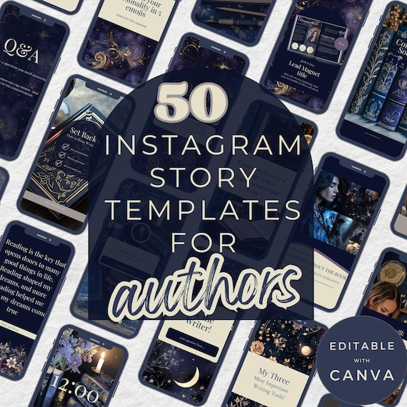Author Instagram Stories, Celestial Witchy Bookstagram Templates, Social Media Kit Dark Romance Writers, Editable Canva Stories, Moody PPEC