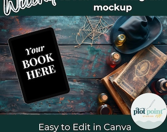Witchy BOOKSTAGRAM MOCKUP EBOOK, Halloween Canva Template Bundle, Flat Lay Reviewer Author Social Media Bookish Mockups Bookstagrammer Posts