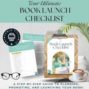 Book Launch Checklist - Self Publishing Planner - Author Marketing Guide - Book Promotion & Content Planner - Digital Download RESOURCE