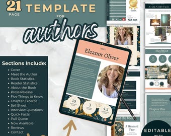 Canva-Vorlage für Autoren-Medienmappe, Marketing-Tools für Buchveröffentlichungen