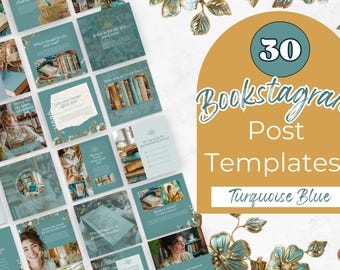 Bookstagram Post Templates, Book Marketing, Book Launch, Blue Bookstagram Templates, Instagram Aesthetic, Book Lovers,Bookstagram Canva PPML