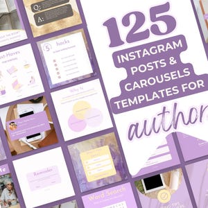 Pastel Lavender, Author Instagram Posts, Canva Template, Writers Social Media Posts, Author Instagram Ideas Bookstagram Templates: PASTEL