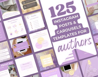 Pastel Author Instagram Posts Canva Template (125 Templates)