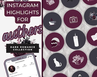 Modelli per autori di romanzi dark romance, evidenzia copertine, modello Canva, post per scrittori sui social media, evidenzia, modelli per Bookstagram: PPDR