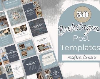 Bookstagram Post Templates, Book Marketing, Book Launch, Neutral Blue Templates, Instagram Aesthetic, Book Lovers,Bookstagram Canva PPML