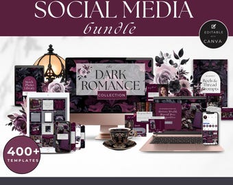 Dark Romance Author Social Media Bundle | Canva Instagram Templates | Book Marketing for Writer, Writer Book Launch Instagram PPDR