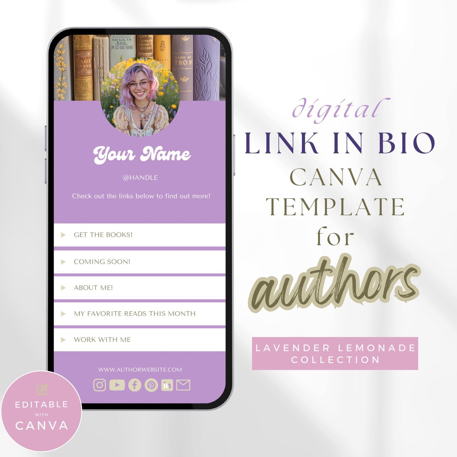 Link in Bio Template, Instagram Link in Bio Template, Canva Link in Bio ...
