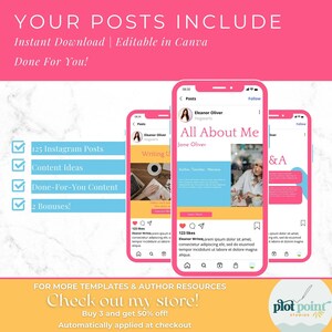 Marketing książek | Media społecznościowe | Pobieranie cyfrowe | Szablony Canva | Pakiet szablonów na Instagram dla pisarzy | Szablon na Instagram dla autorów SHER zdjęcie 5