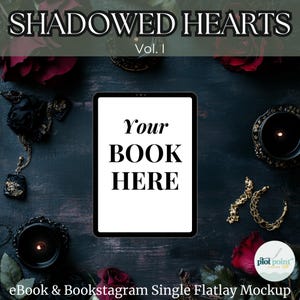 Ebook Flatlay Mockup -Candlelit eBook Mockup - Moody Gothic Romance Flatlay - Indie Author Promo Image MOCKUP Vol I