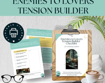 Enemies to Lovers Tension Builder Checklist, Author Writing Aid (Digital Download)