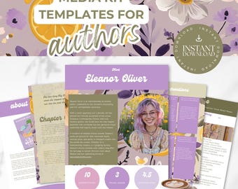Media Kit Author- Purple Author Branding - Press Kit for Writers - - Canva Template - Writer Instagram, Book Promotion - PPLL