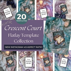 Colección de libros románticos de Crescent Court / Plantillas de maquetas de libros de Canva / Estética de autor y Bookstagram / MAQUETA de descarga digital