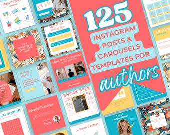 Mallar för Instagram Canva, livfulla färger, inlägg på sociala medier (digital nedladdning)