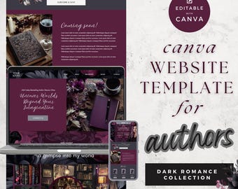 Modello di sito web per autori di romanzi dark: tema Moody Canva