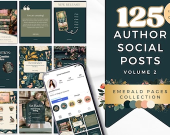 Groen goud auteur Instagram-sjablonen – socialmediaposts voor boekpresentatie – 4 x 5 canva-sjablonen – deel 2 – PPEP