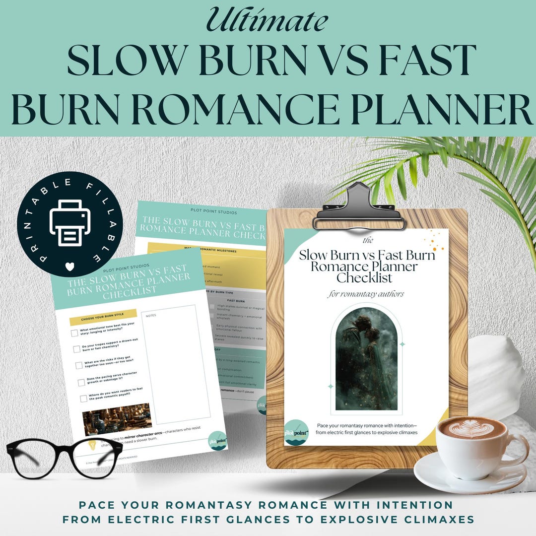 Slow Burn Romance Planner, Fast Burn Romance, Enemies to Lovers, Pacing ...