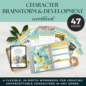 Character Brainstorm Development Workbook | Printable & Digital Writing Planner | Character Mapping Sheets for Authors | Instant Download