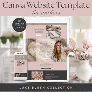 Canva Autor Website Template, Luxe Blush Neutrales Theme PPBLUSH