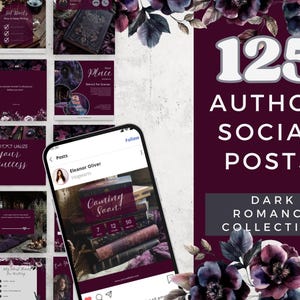 Dark Romance Instagram-sjablonen voor auteur, bewerkbare canva-sjablonen voor sociale media, ideeën voor branding van auteurs, ideeën voor auteur sociale media PPDR