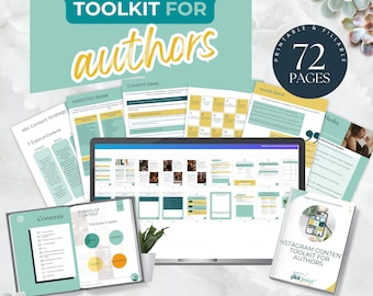 Instagram para autores, Kit de contenido, Redes sociales para autores, Lanzamiento de libros, Redes sociales para escritores, Calendario de contenido para escritores