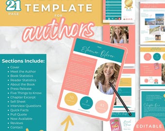 Vorlage für ein Autoren-Medienkit, Canva-Marketingtools für Buchveröffentlichungen (32 Seiten)