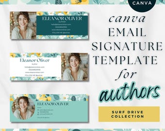 Plantillas de firma de correo electrónico personalizables / Firma de Gmail en Canva, Marca profesional de autor, Correo electrónico de fotógrafo, Marca de autor, SURF