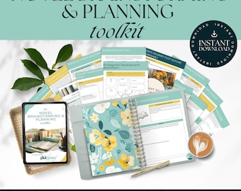 Novel Planning Toolkit - Brainstorming & Plot Organizer - Writing Guide and Character Development Workbook for Authors RESOURCE