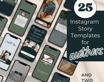INSTAGRAM-TEMPLATES voor SCHRIJVERS, posts op sociale media voor auteurs, marketing van auteurs, Instagram-verhaalposten van auteurs, Moody Aesthetic: ppada