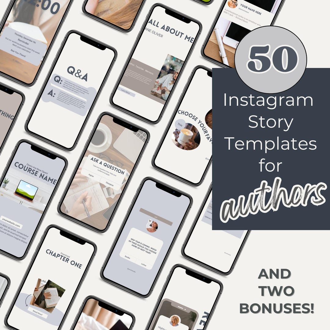 SOCIAL MEDIA Post Templates for AUTHORS, Social Media Canva Templates ...
