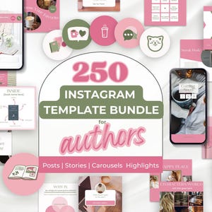 Pink Green Coquette Instagram Posts Canva Template Writers Social Media Posts Bundle Author Instagram Ideas Bookstagram Templates: PPSG