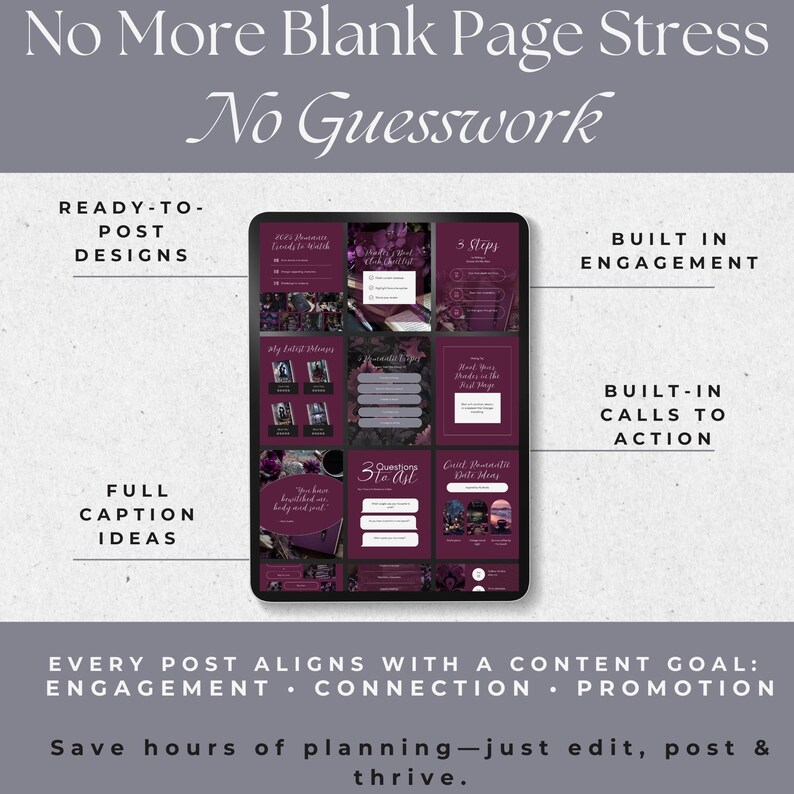 Dark Romance Author Instagram Posts – 20 Canva Templates – Editable ...