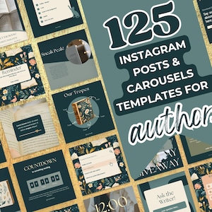 Green Gold, Book Launch,  Instagram Posts, Canva Template, Writers Social Media Posts, Author Instagram Ideas Bookstagram Templates: PPEP