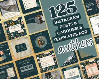 Oro Verde, Lanzamiento de Libro, Publicaciones de Instagram, Plantilla de Canva, Publicaciones de Escritores en Redes Sociales, Ideas para Autores de Instagram, Plantillas de Bookstagram: PPEP
