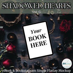 Ebook Flatlay Mockup -Witchy Gothic eBook Mockup - Moody Flatlay for Fantasy & Dark Romance Authors - Aesthetic MOCKUP Vol G