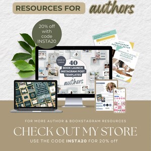 Bookstagram Post Templates, Book Marketing, Book Launch, COTTAGECORE Templates, Instagram Aesthetic,Book Lovers,Bookstagram Canva PPCC image 9