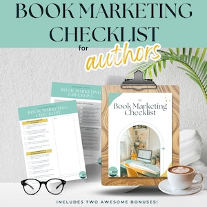 Book Marketing Checklist - Author Promotion Guide - Self-Publishing & Branding Planner - Instant Download RESOURCE