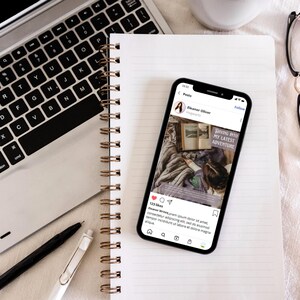 Bookstagram Post Templates, Book Marketing, Book Launch, COTTAGECORE Templates, Instagram Aesthetic,Book Lovers,Bookstagram Canva PPCC image 5