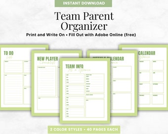 Sports Team Manager Planner: Team Parent Organizer (Digital Download)