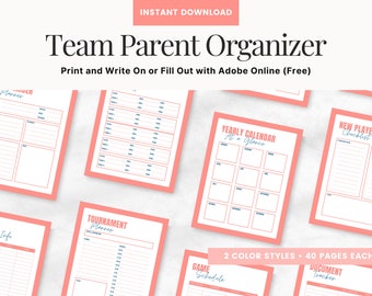Team Mom Planner: Sports Team Manager Organizer (Digital Download)