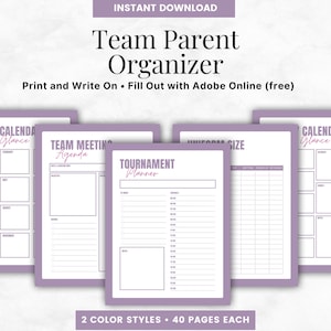Sports Team Manager Binder | Kids Printable Team Mom Organizer Planner | Instant Download Team Parent Planner | Soccer Mom | Baseball Mom