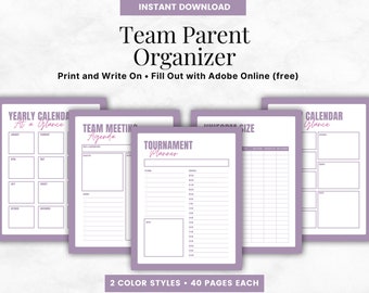 Team Parent Organizer: Printable Sports Planner (Instant Download)